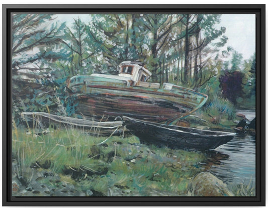 Masset Boats ~ Matte Canvas, Black Frame