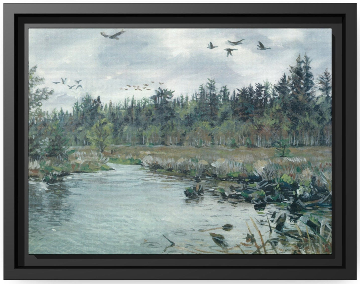 Delkatla Bird Sanctuary ~ Matte Canvas, Black Frame