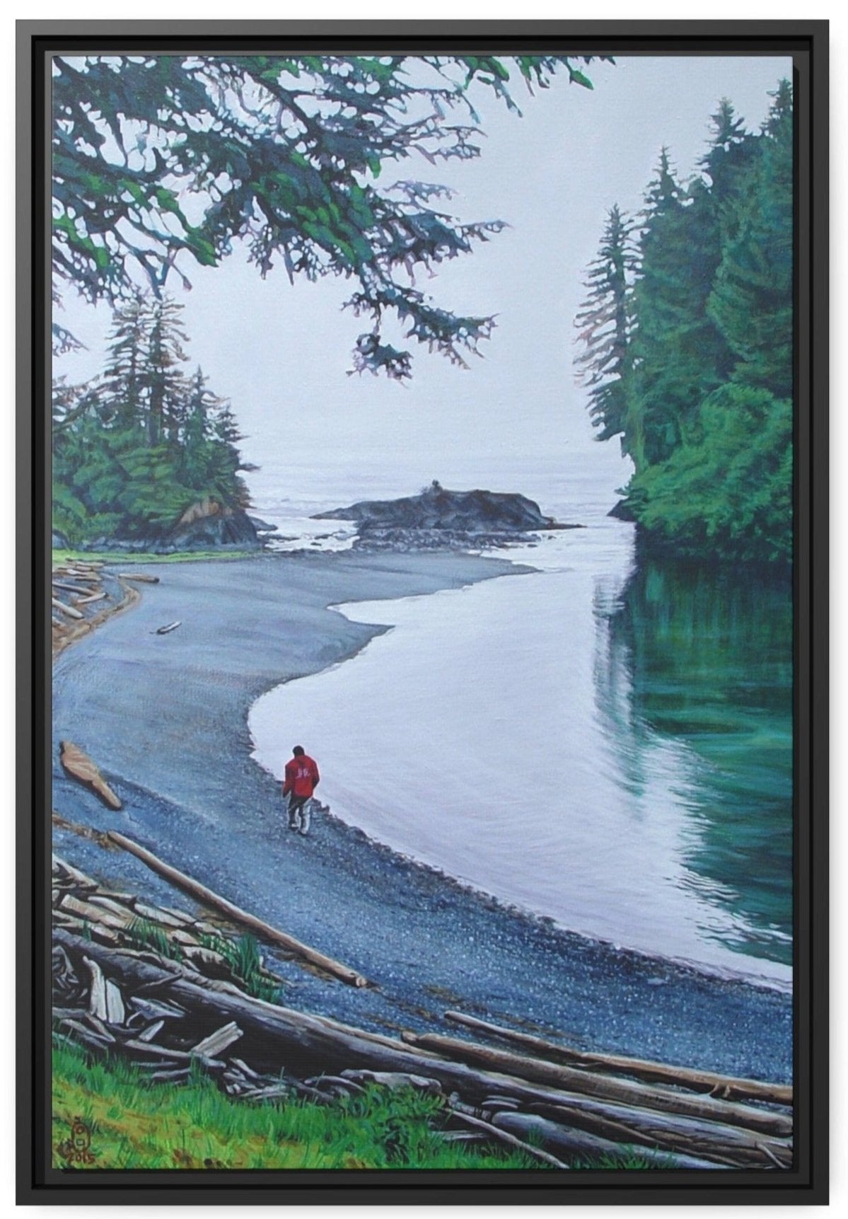 Watchman at SGang Gwaii ~ Matte Canvas, Black Frame