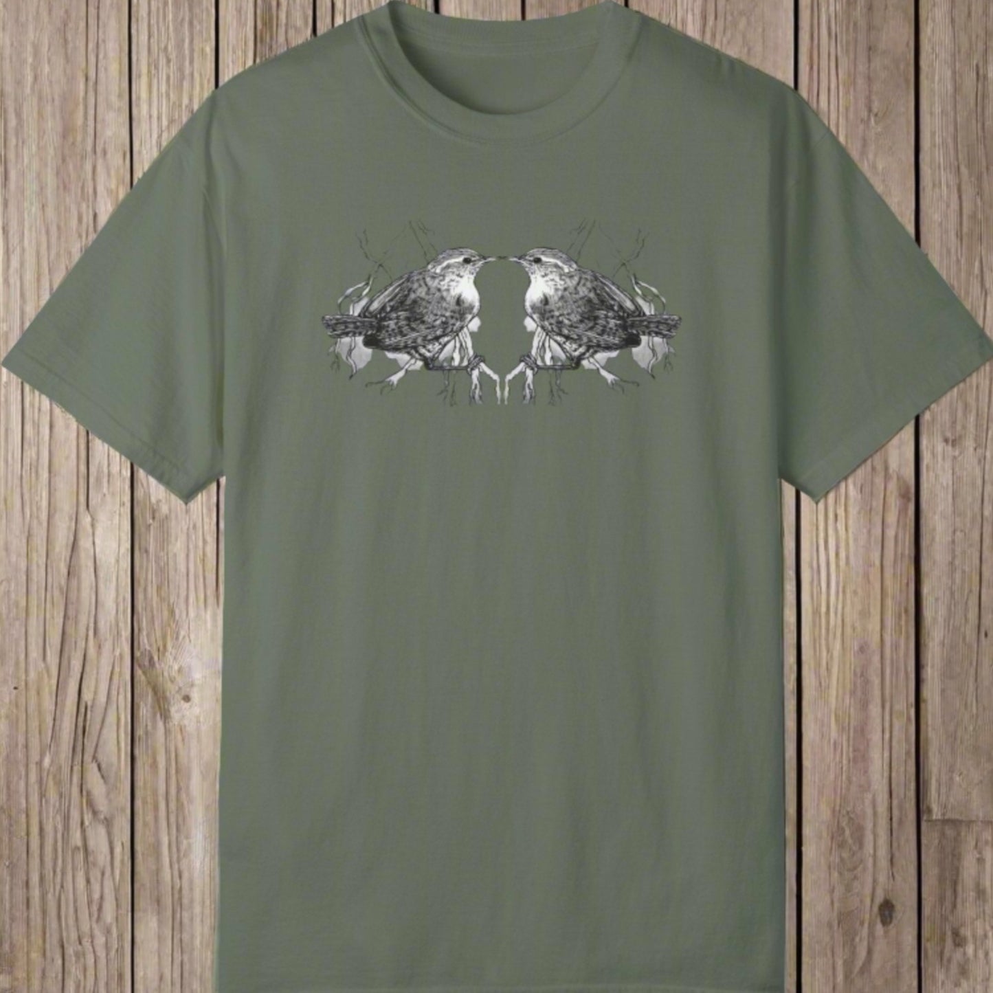 Kissing Wrens ~ Unisex Garment-Dyed T-shirt