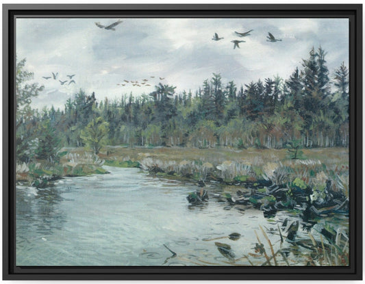 Delkatla Bird Sanctuary ~ Matte Canvas, Black Frame