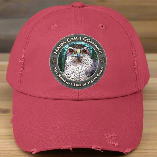 Haida Gwaii Goshawk ~ Unisex Distressed Cap