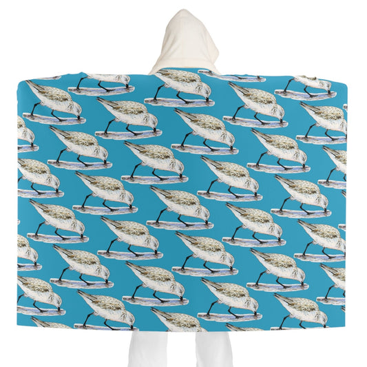 Sanderling ~ Hooded Sherpa Fleece Blanket