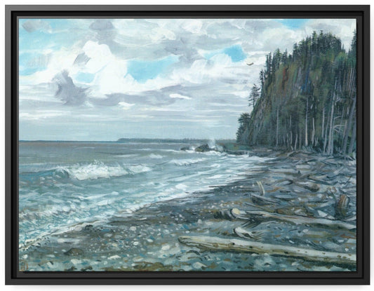 Tow Hill from Agate Beach ~ Matte Canvas, Black Frame