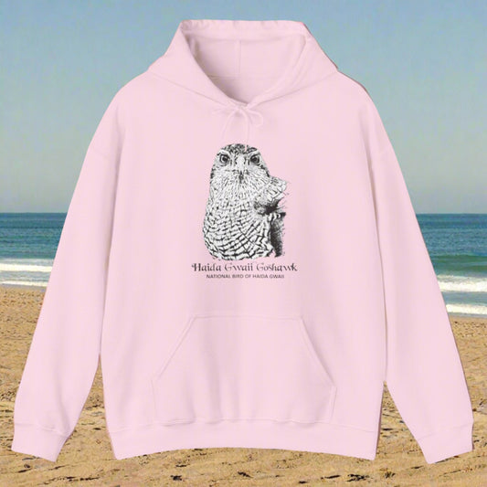 Haida Gwaii Goshawk ~ B&W Linework - Unisex Heavy Blend™ Hoodie