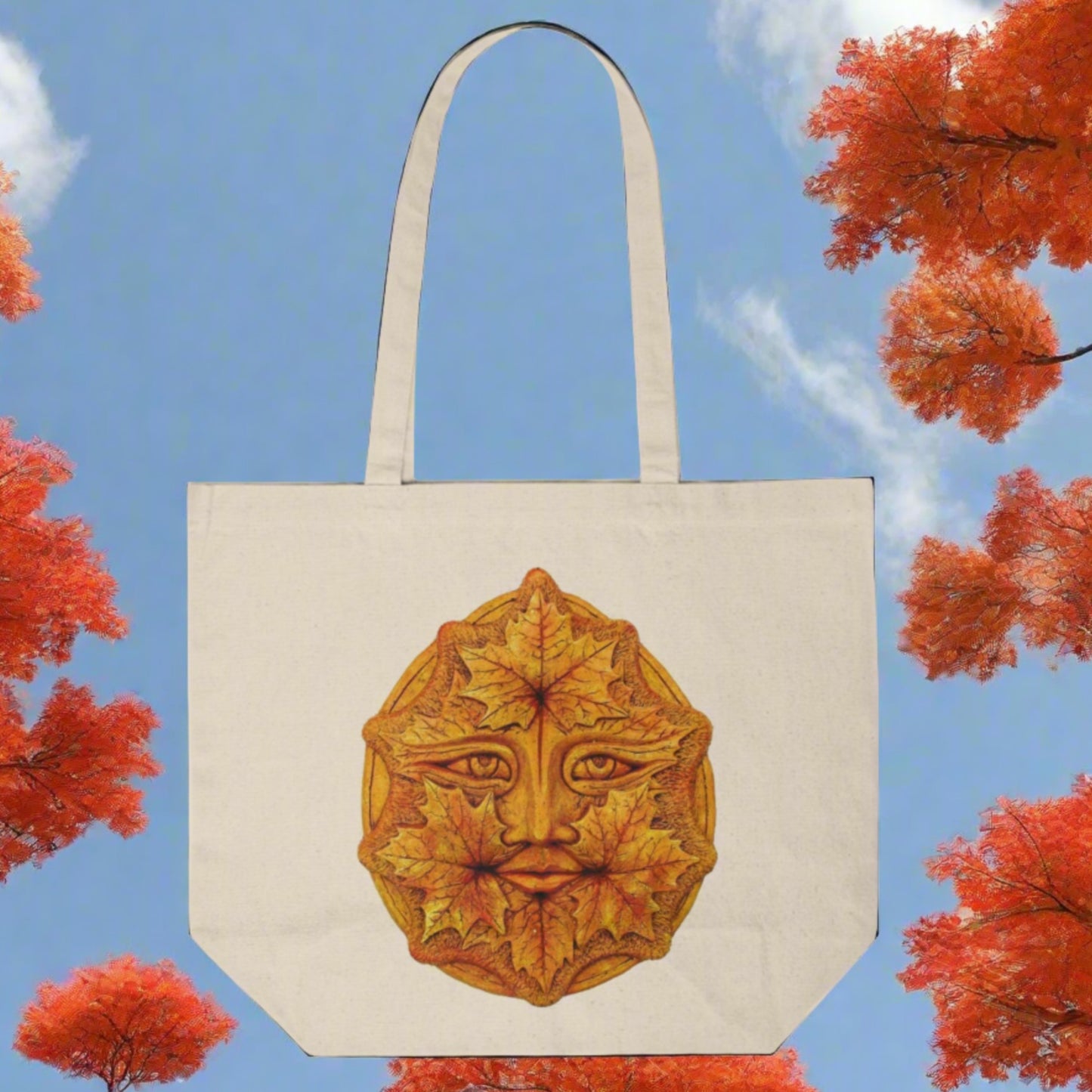 Maple Green Man ~ Canvas Shopping Tote