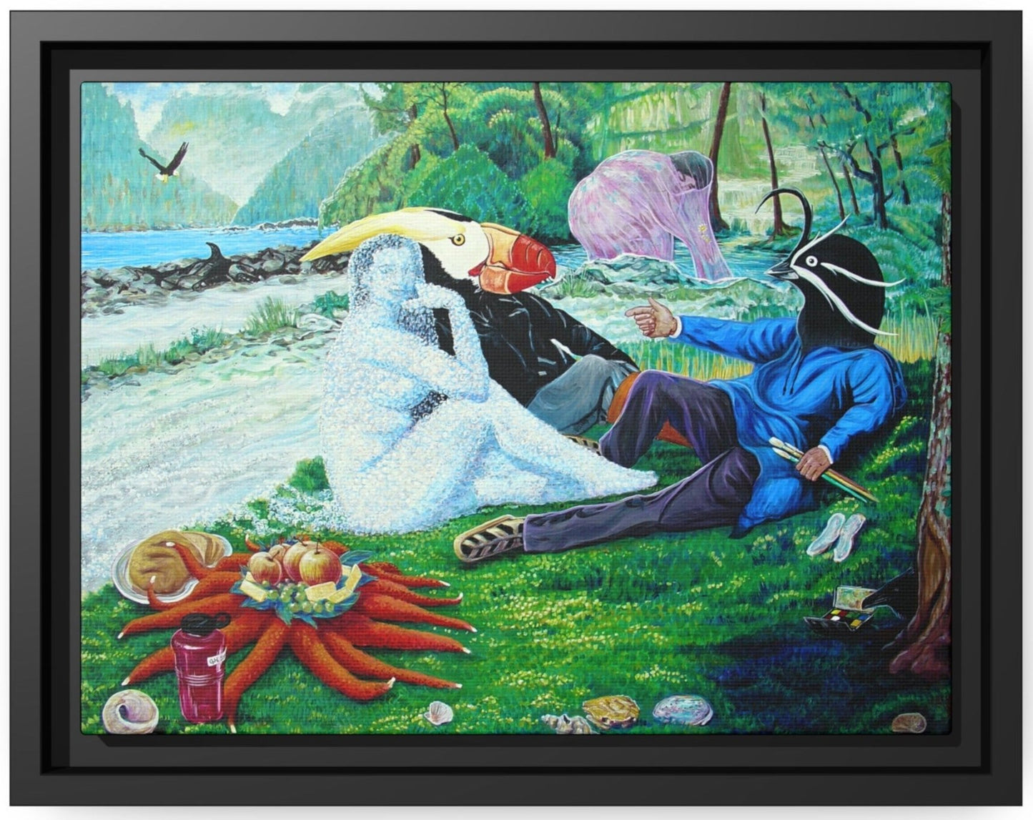 Le Dejeuner Sur La Plage ~ Matte Canvas, Black Frame