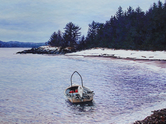 Empty Boat in Winter ~ Print on Canvas 12x16